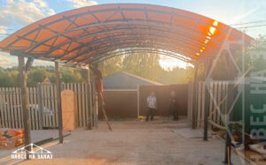 Навес арочный 6 x 5 из премиум поликарбоната